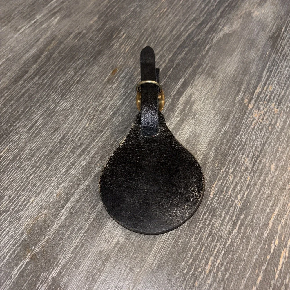vintage leather Dragon strap brass medallion